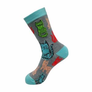 ECO CHIC – Bamboo Sock – Grey Cats