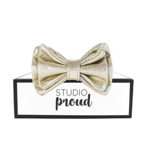 Bow Tie – Strikje – goudkleurige snake print